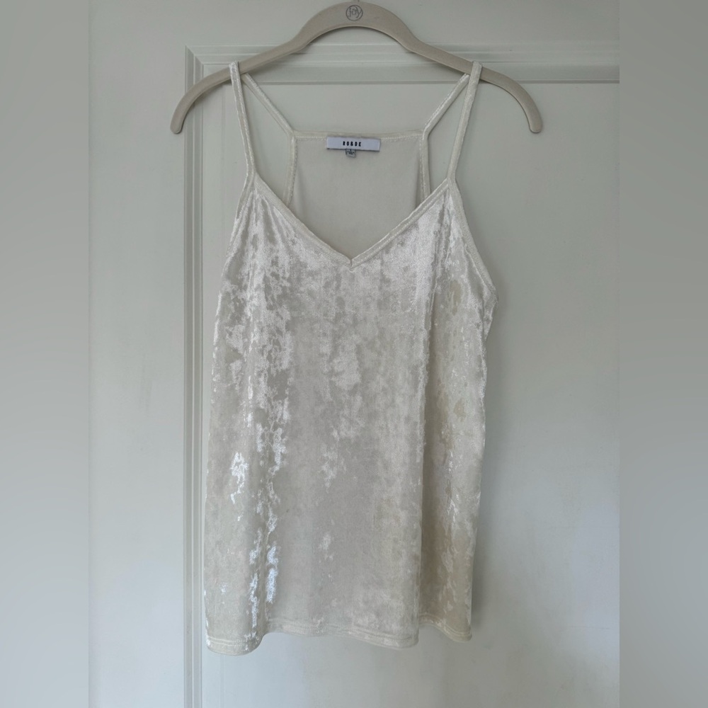 White Velour / Velvet Tank Top